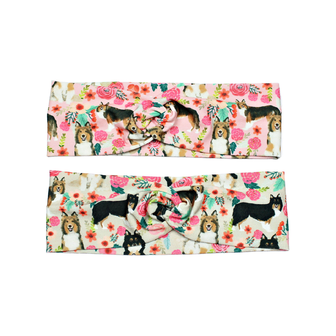 Wide Sheltie Dog Print Headband