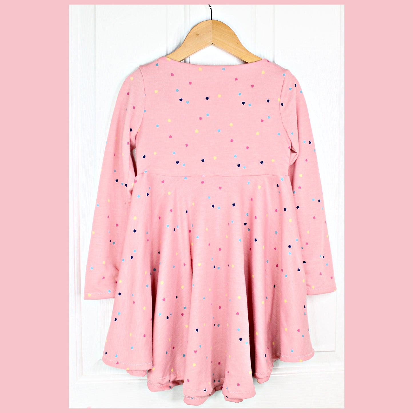 Pink Confetti Heart Dress for Girls