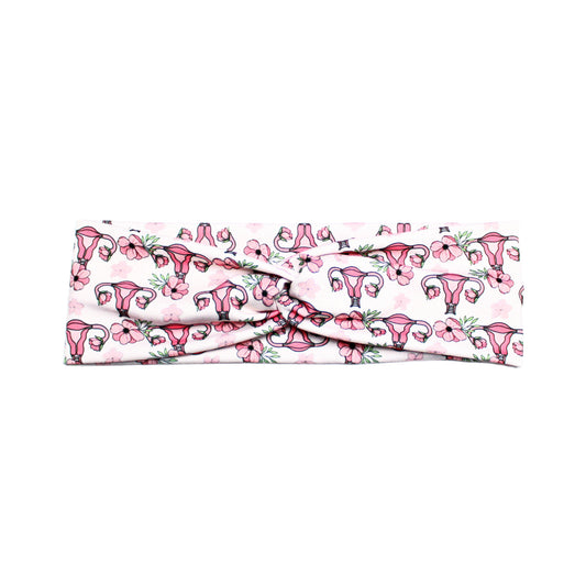 Flower Uterus OBGYN Print Headband for Women