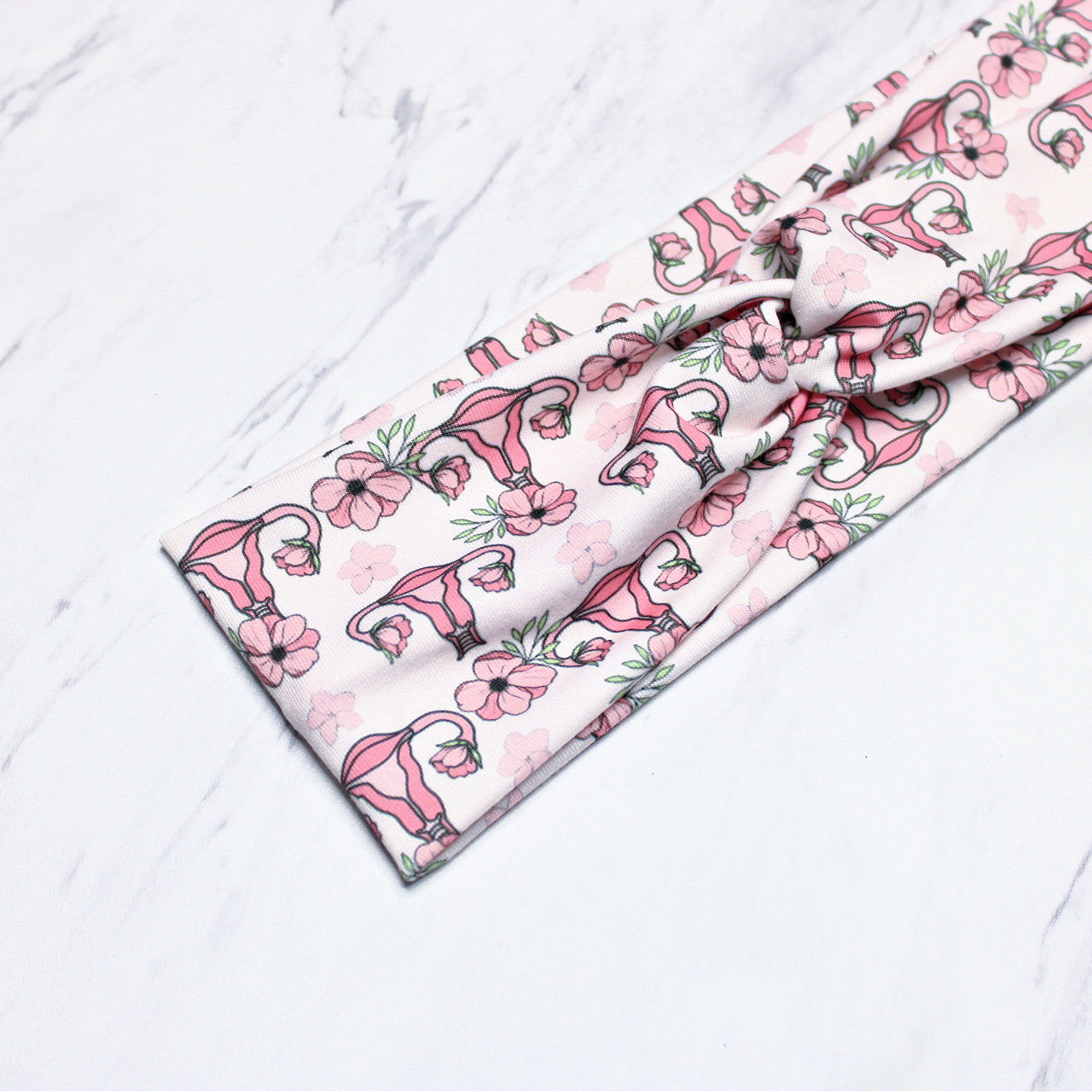 Flower Uterus OBGYN Print Headband for Women