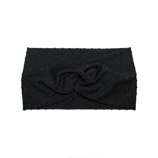 Black Wide Swiss Dot Headband