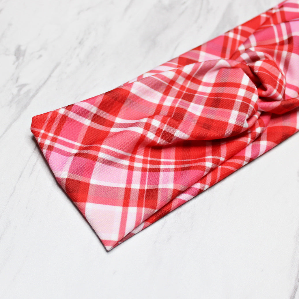 Valentine Plaid Headband