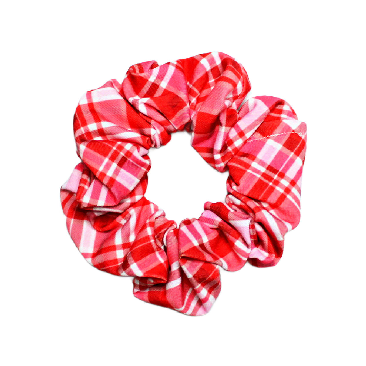 Valentine's Plaid Scrunchie