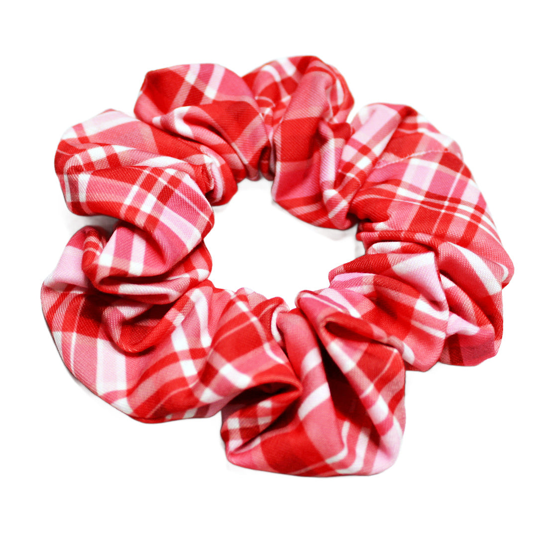 Valentine's Plaid Scrunchie