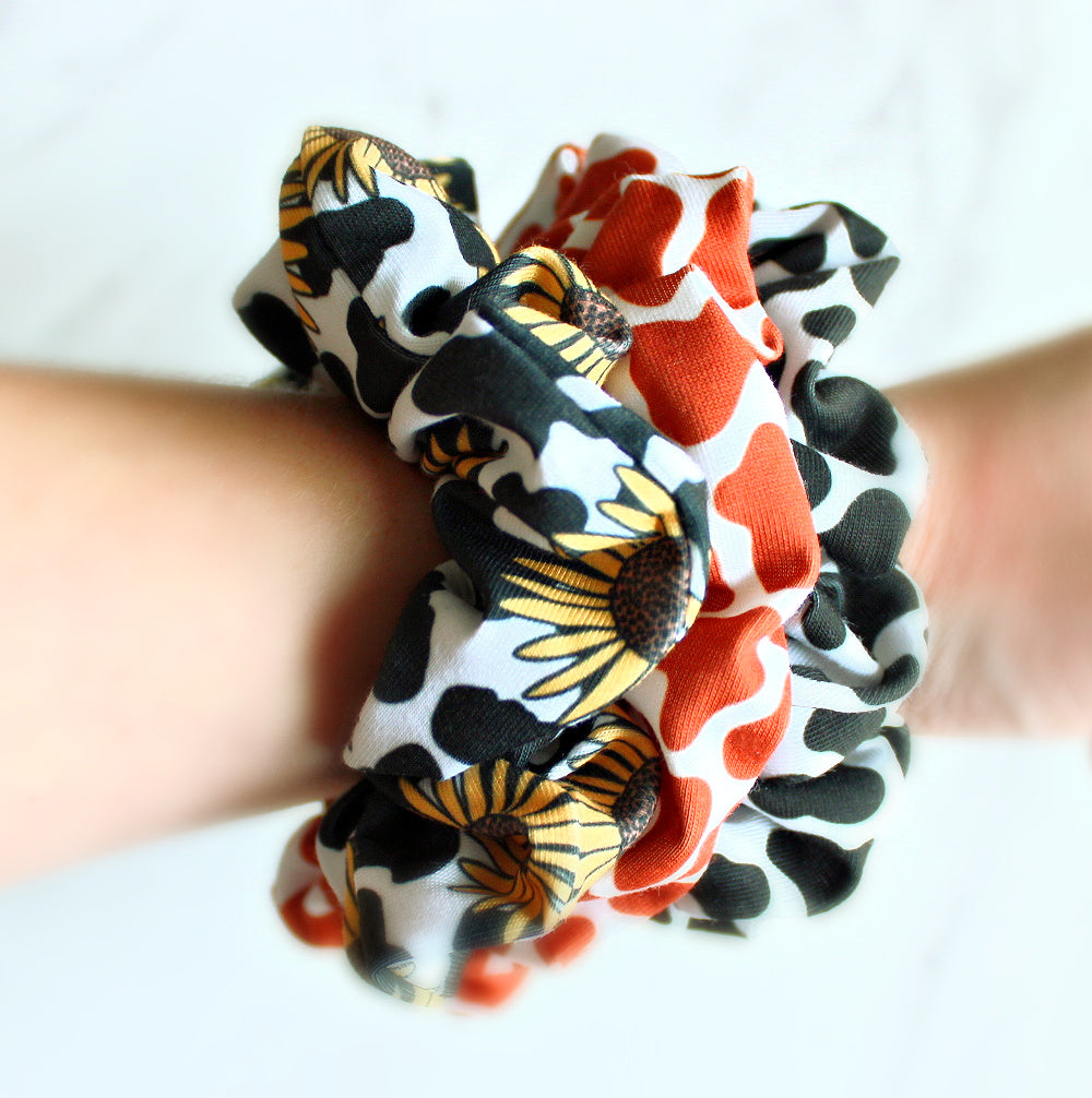 Cow Print Scrunchie