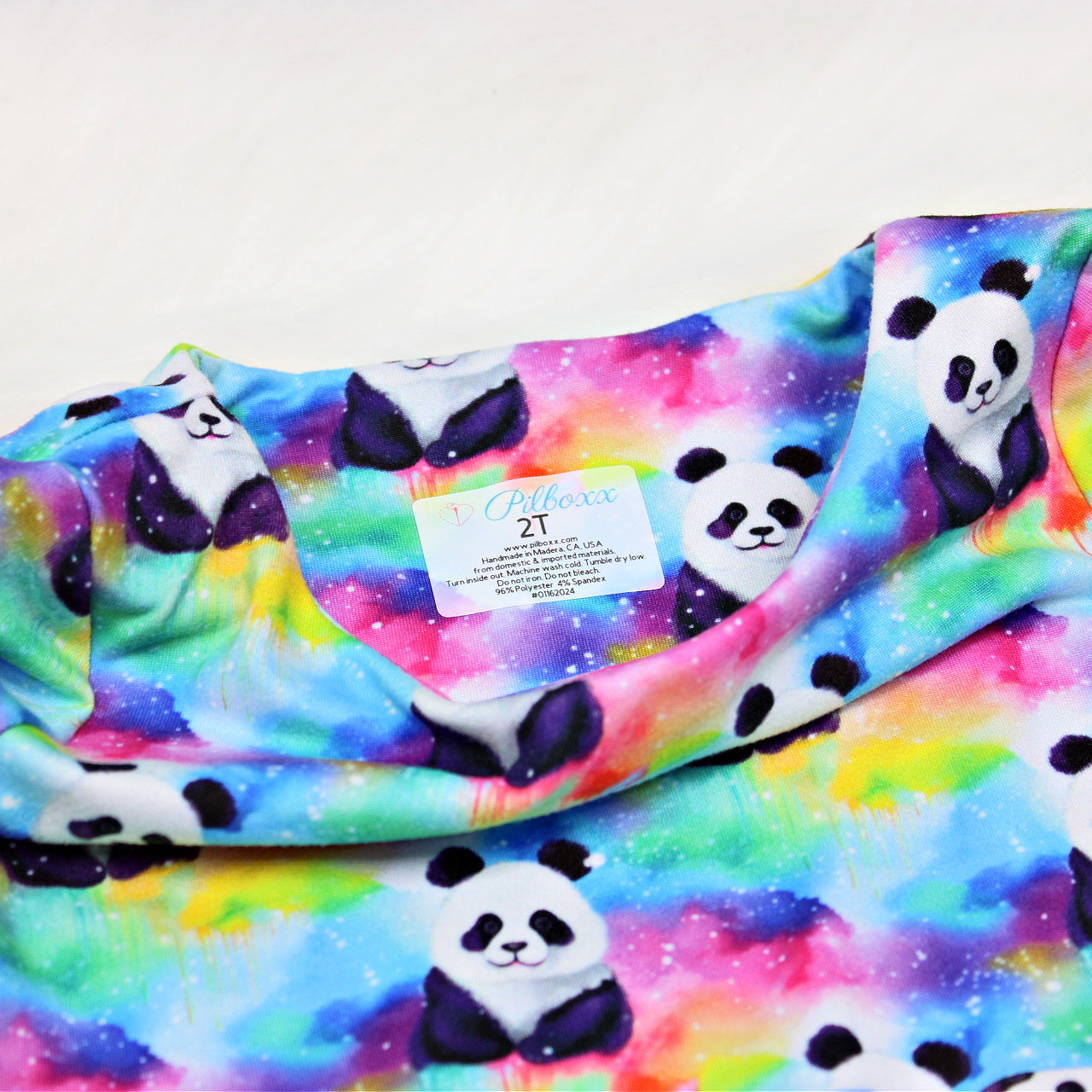 Rainbow Panda Allover Print Dress for Girls