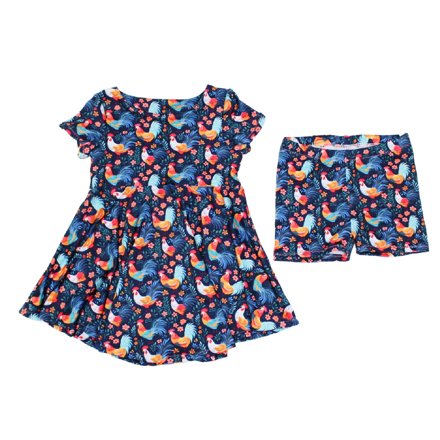 Chicken Twirly Dress for Girls, Handmade to Order, TAT 1-2 weeks