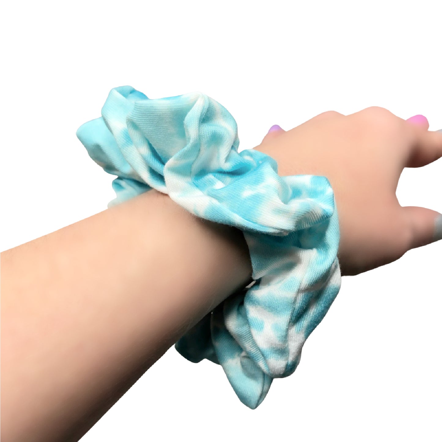 Light Blue Tie Dye Scrunchie