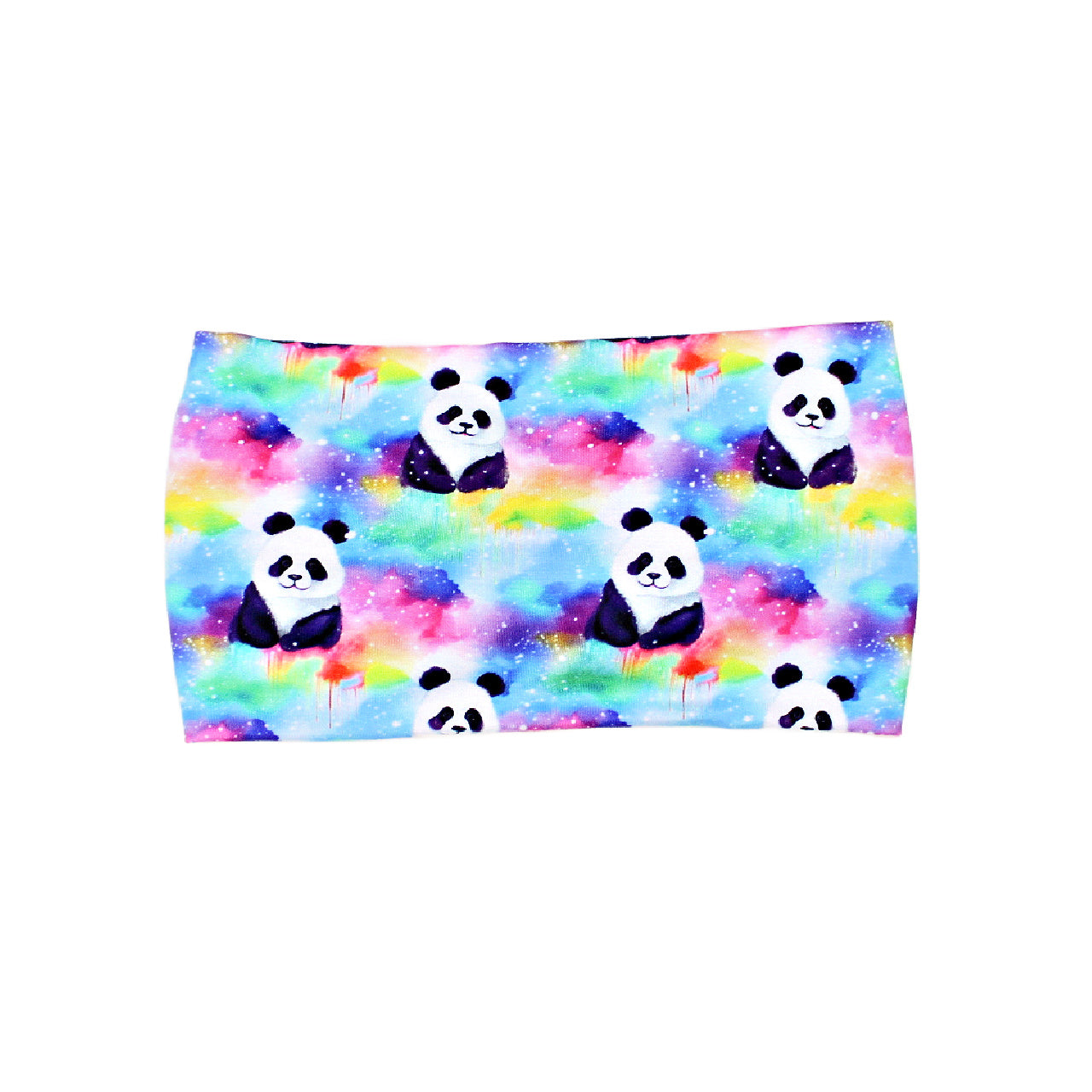 Wide Rainbow Panda Headband, Super Soft Collection