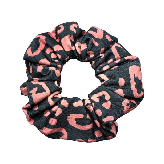 Rose Gold and Black Leopard Scrunchie