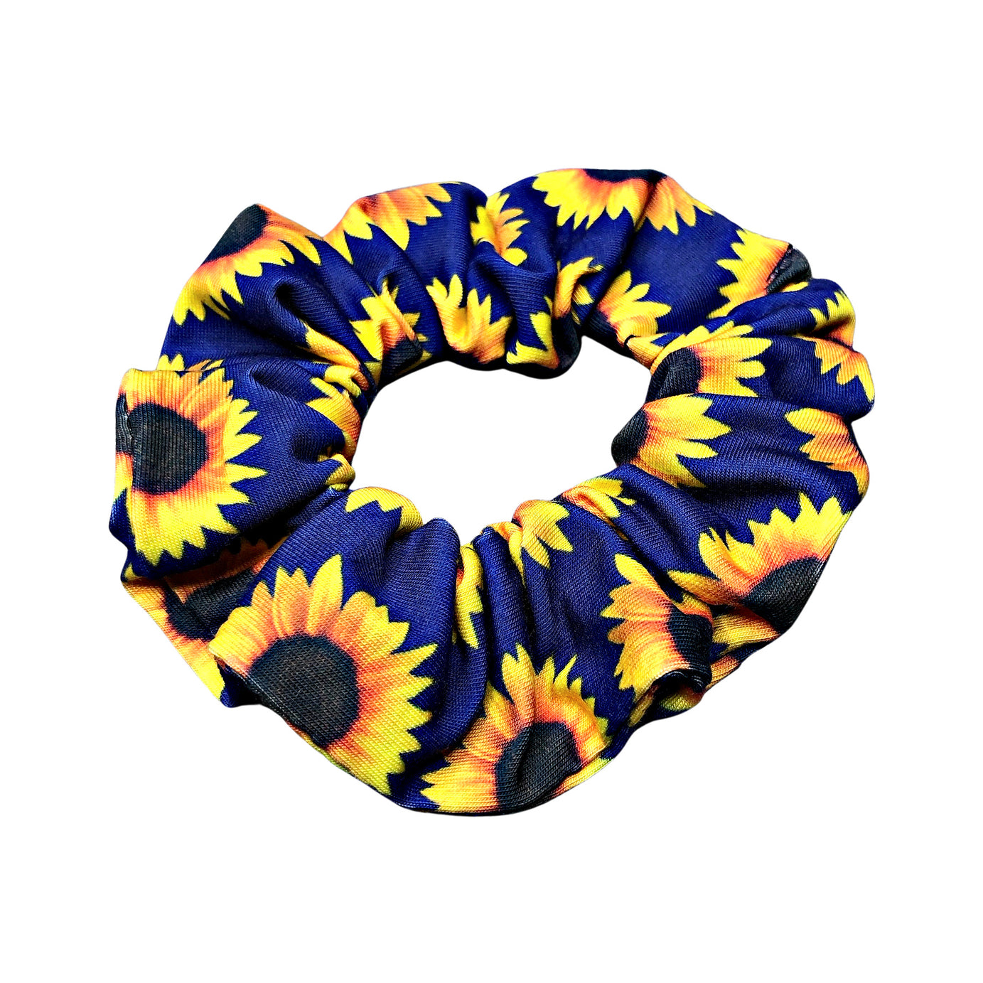Blue Sunflower Scrunchie