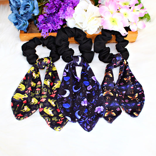 Scarf Scrunchies *NEW*, Frogs, Moons or Moths