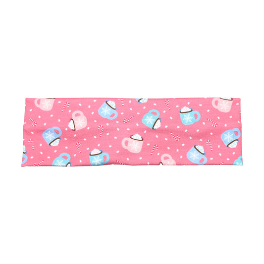 Pastel Pink Winter Coffee Cups Headband