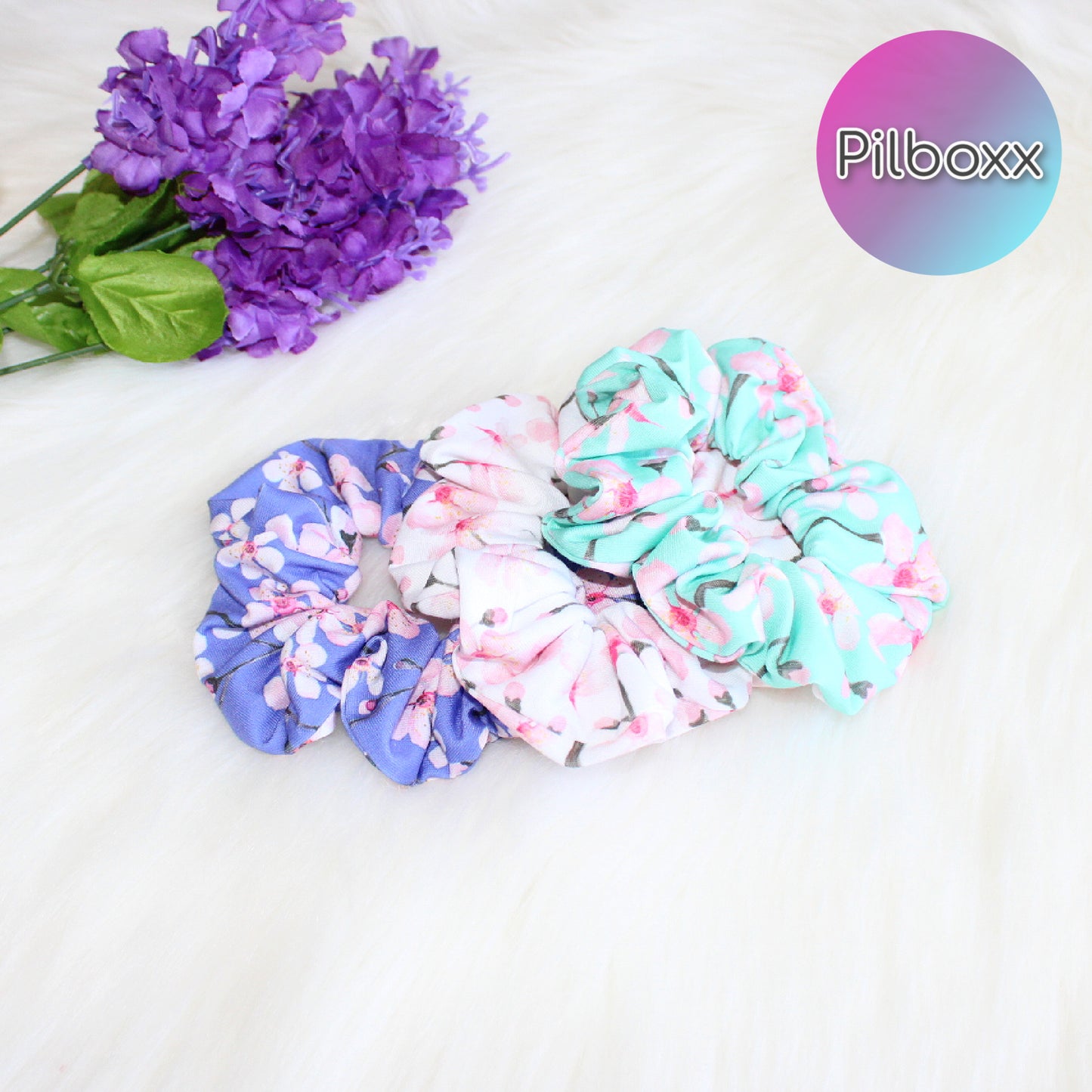 Cherry Blossom Scrunchie, Singles or Set