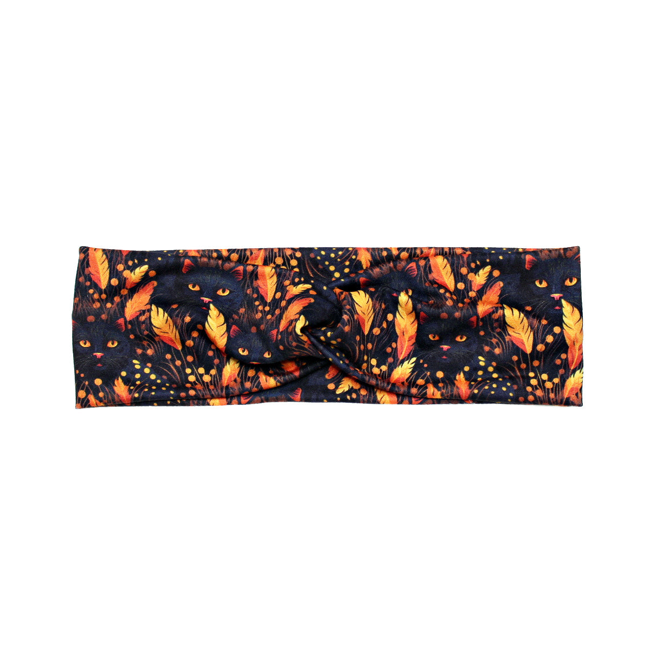 Black Cat Fall Floral Headband for Women