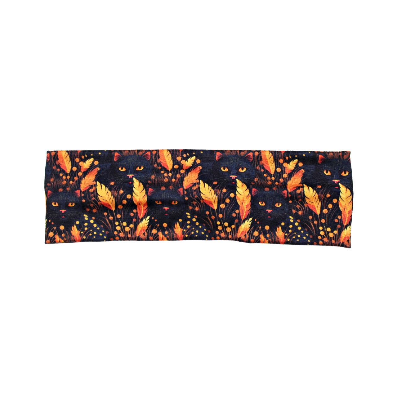 Black Cat Fall Floral Headband for Women