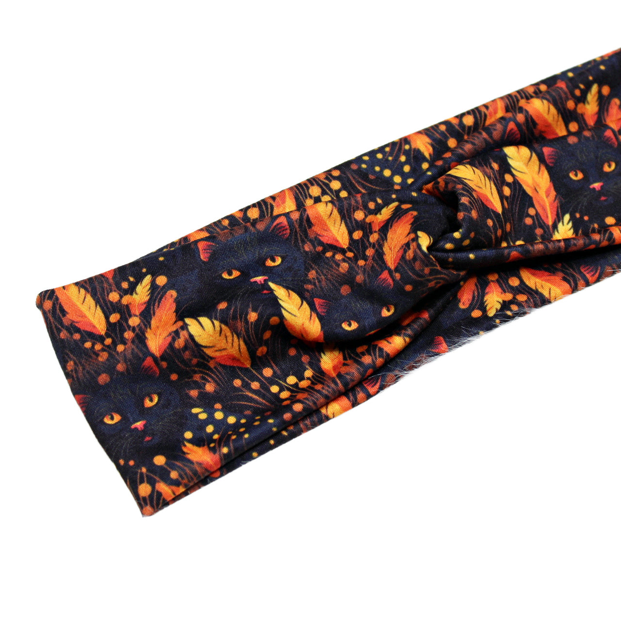 Black Cat Fall Floral Headband for Women