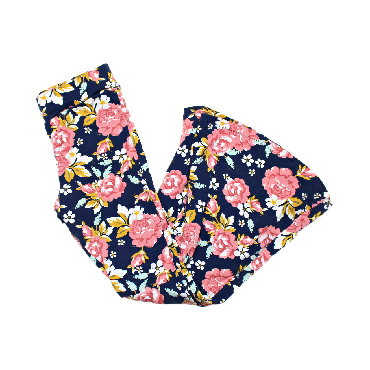 Retro Flower Flare Leggings for Girls, Pink or Blue