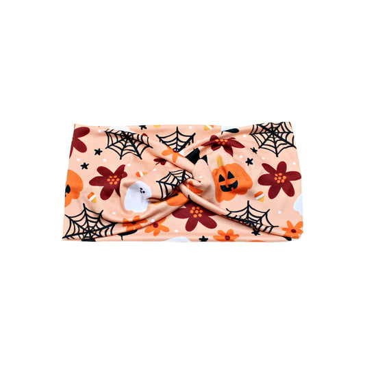 Orange Floral Halloween Headband
