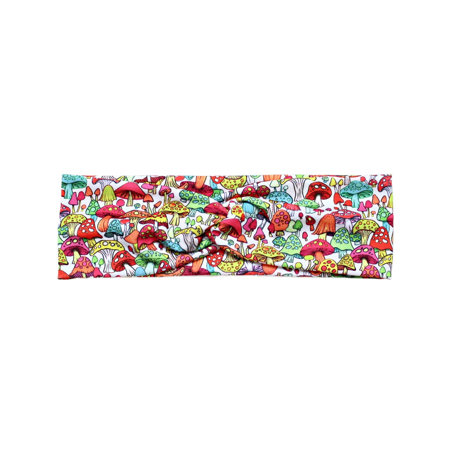 Wide Colorful Mushroom Print Headband for Women