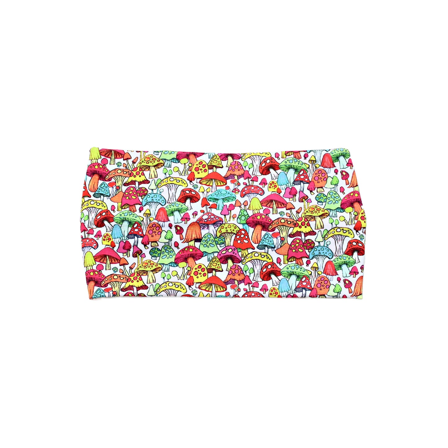 Wide Colorful Mushroom Print Headband for Women