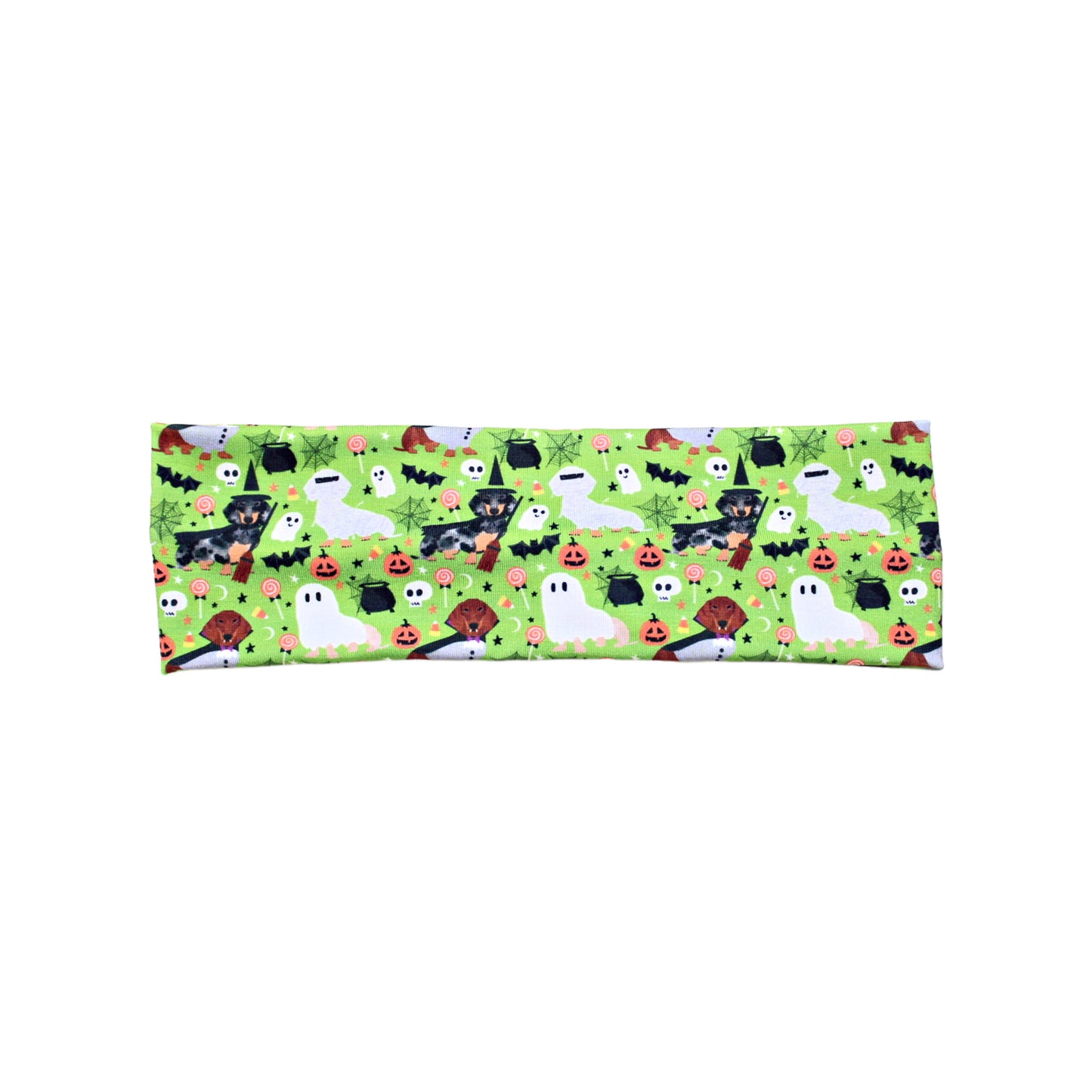 Lime Green Dachshunds in Halloween Costumes Headband for Women