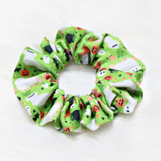 Lime Green Halloween Dachshunds Scrunchie