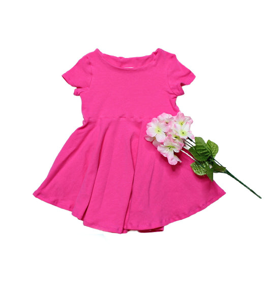 Solid Color Cotton Dress for Girls, Handmade to order, TAT 1-2 weeks