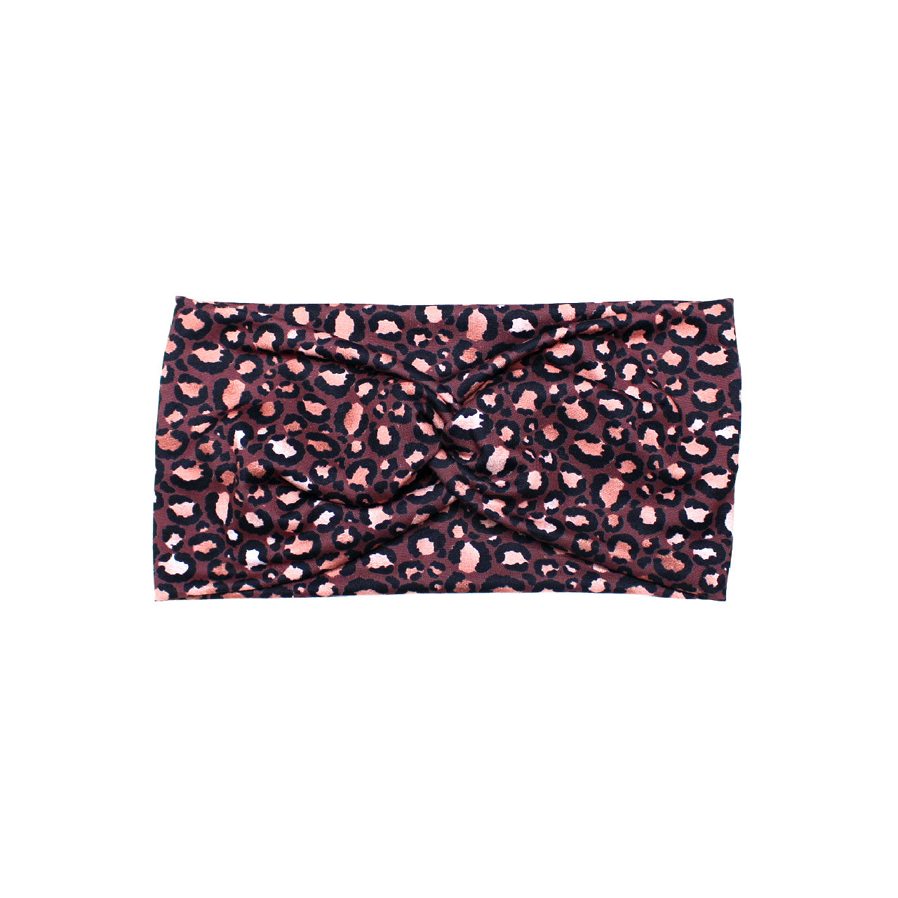 Wide Burgundy Cheetah Print Headband for Women