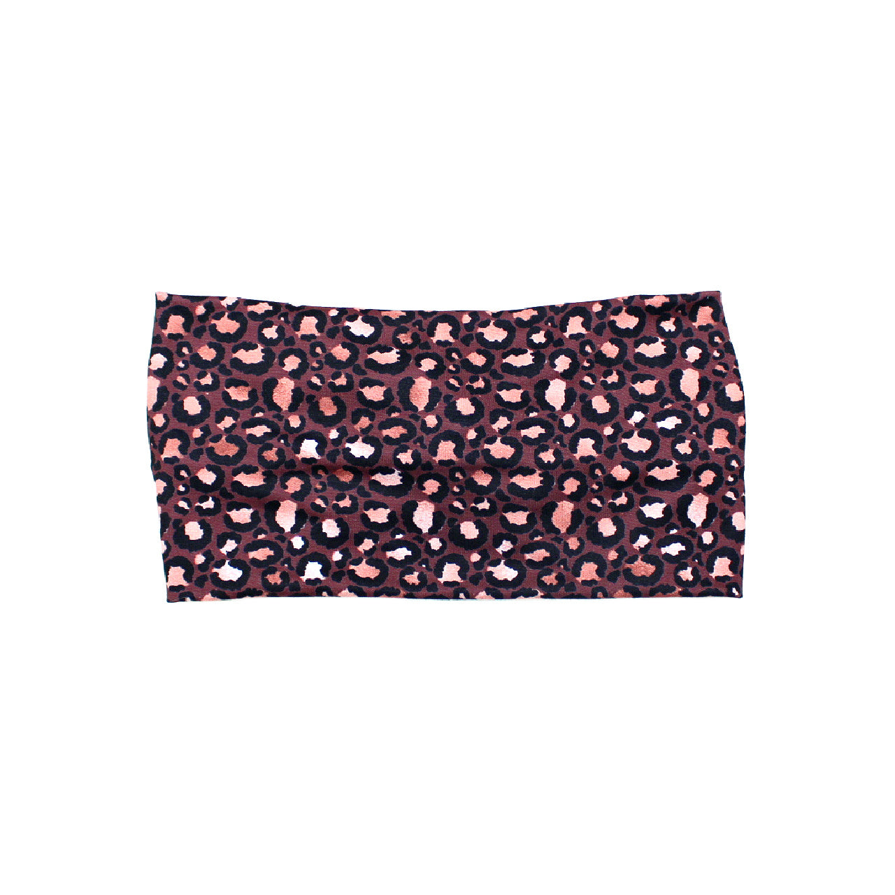 Wide Burgundy Cheetah Print Headband for Women