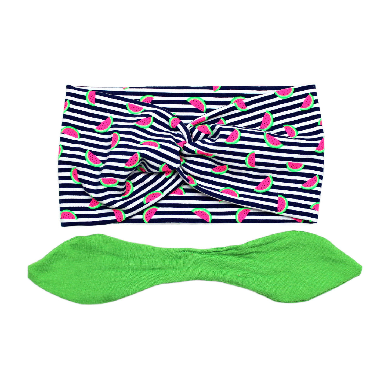 Wide Watermelon Bow Headband for Women, Cotton Spandex