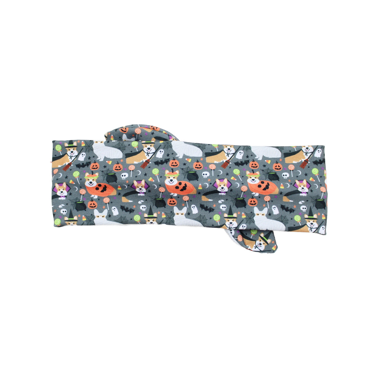 Halloween Corgi Dog Bow Headband, Gray