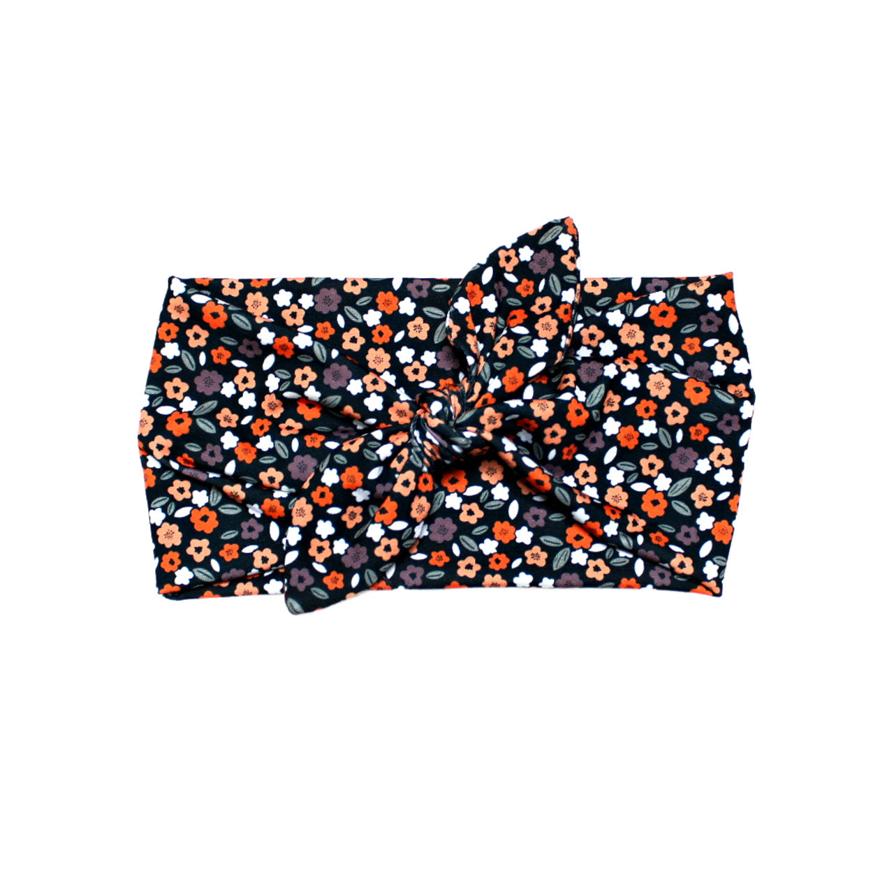 Wide Small Fall Flowers Bow Headband for Women