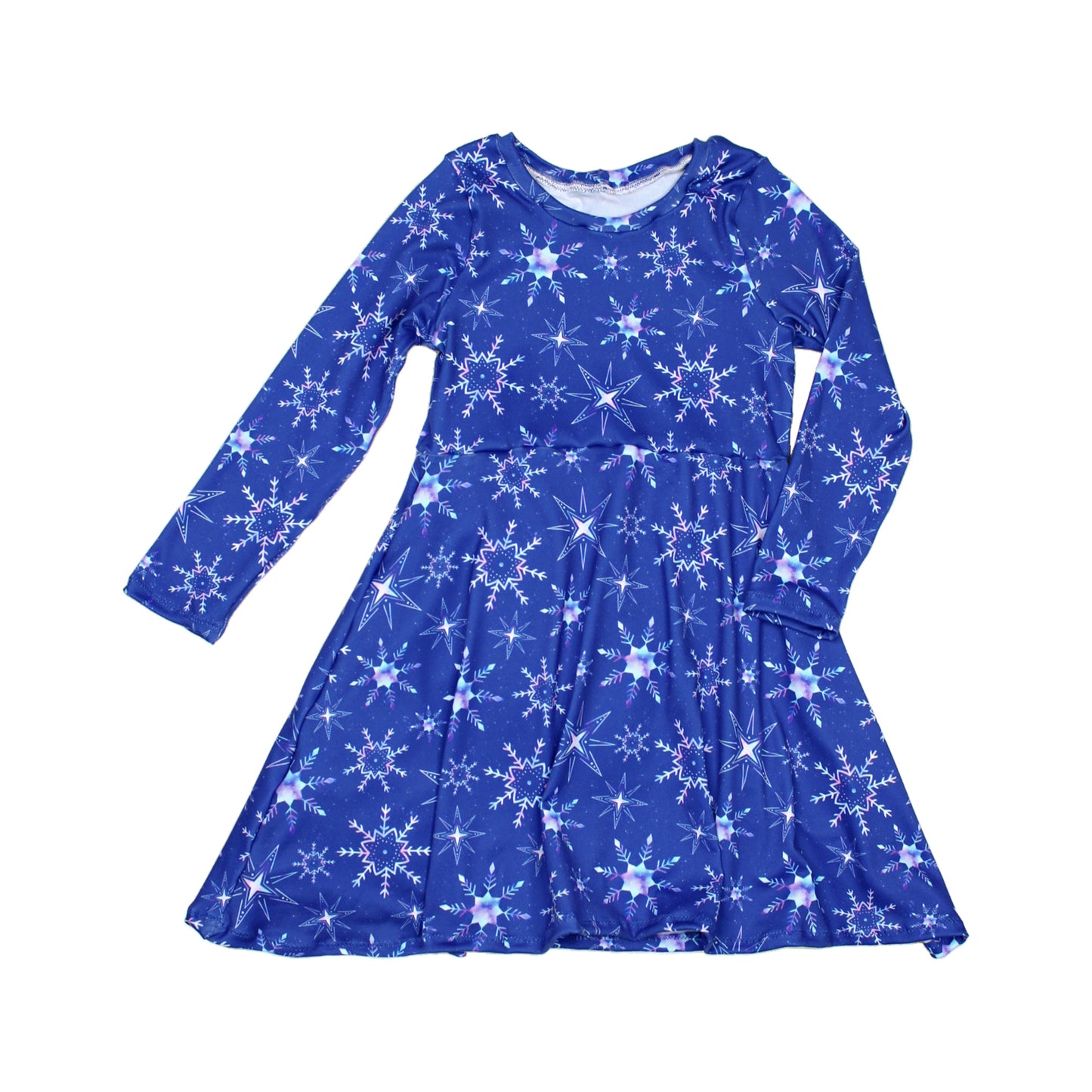 Blue Galaxy Snowflake Skater Dress, Custom, TAT 2 weeks