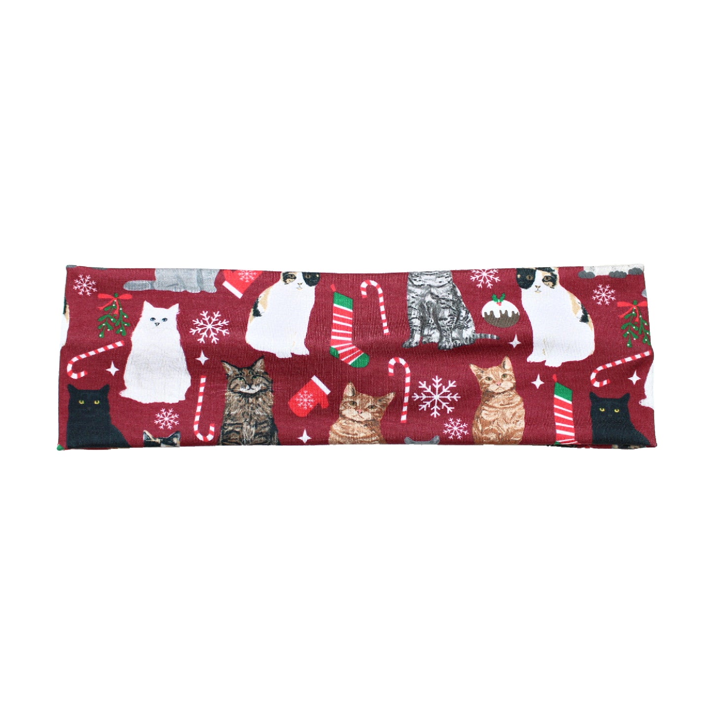 Christmas Cat Print Bow Headband for Women