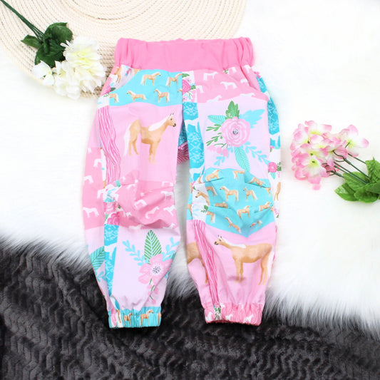 3T Retro Patchwork Parachute Horse Pants