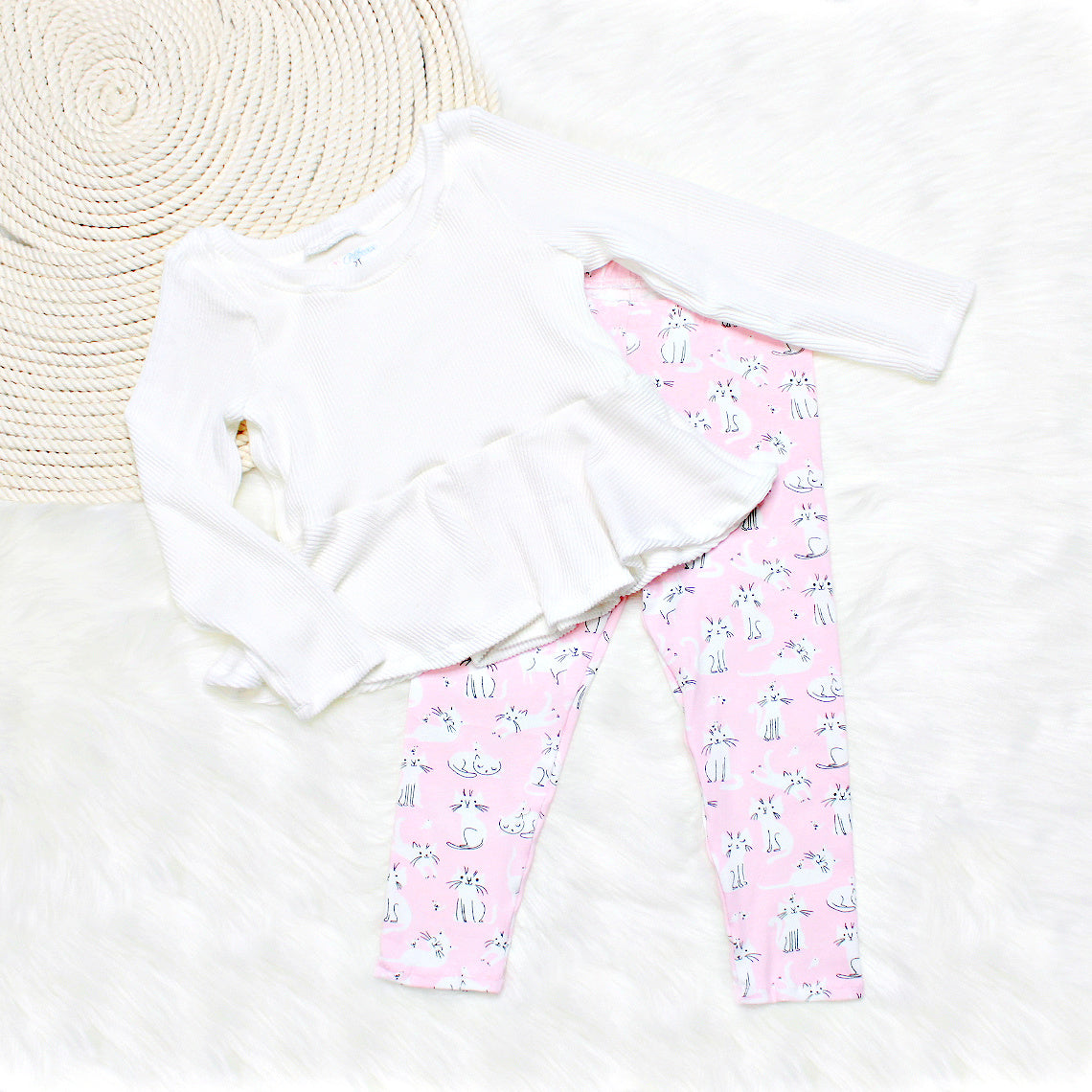 2 Piece Cat Outfit for Baby and Toddler Girls