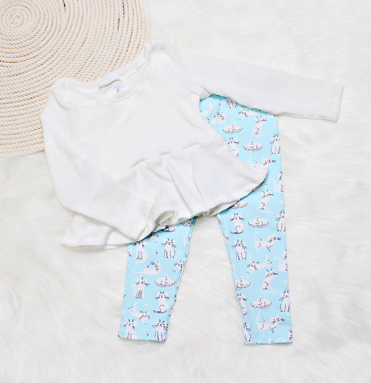 2 Piece Cat Outfit for Baby and Toddler Girls