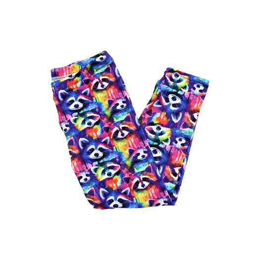 Rainbow Raccoon Leggings for Girls, TAT 2 weeks