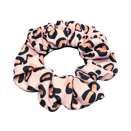Pink and Gold Leopard Scrunchie