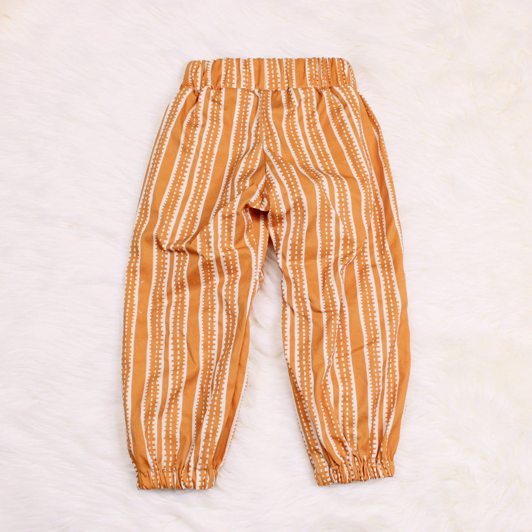 Striped Cotton Parachute Pants for Girls