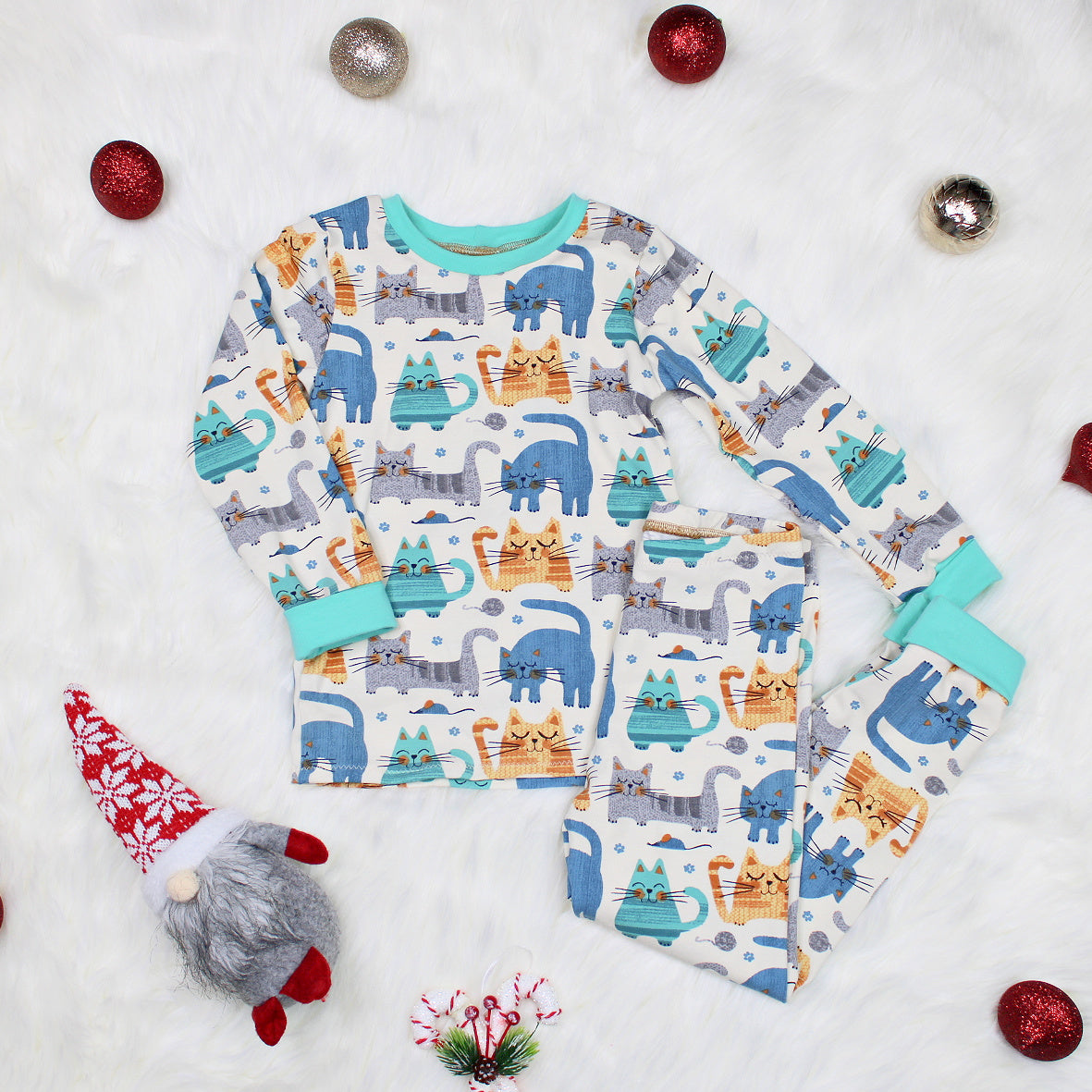 Cat Pajama Set for Kids, Ready to Ship, Unisex