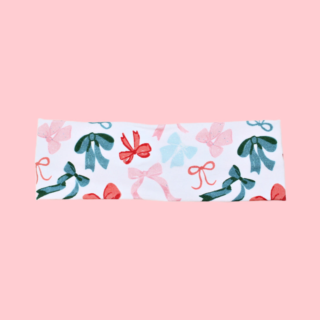 Bow Print Christmas Headband, Cotton Spandex