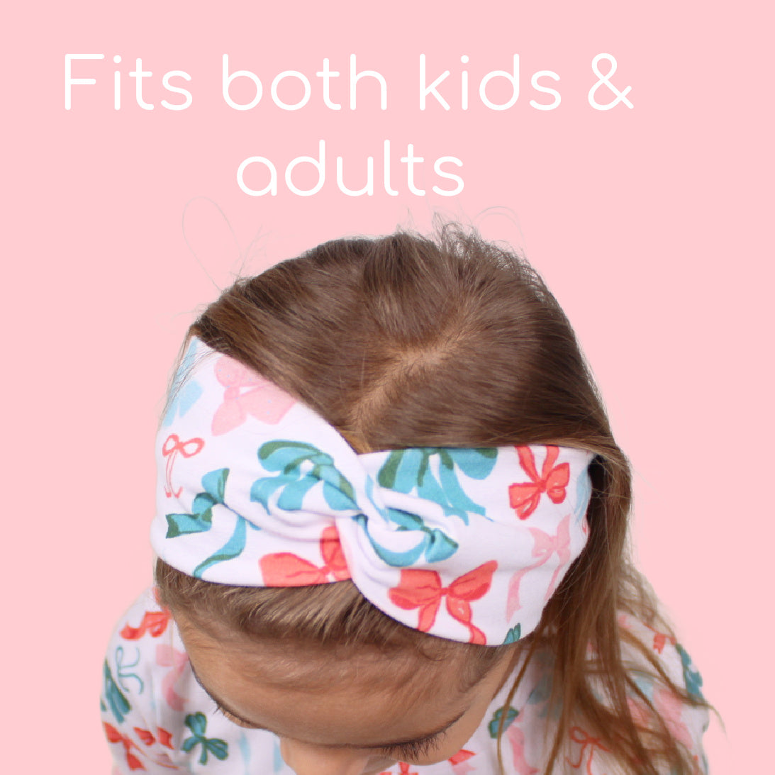 Bow Print Christmas Headband, Cotton Spandex