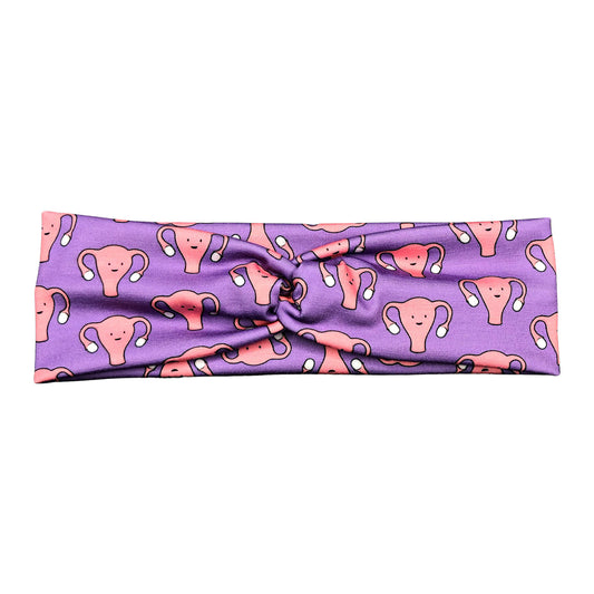 Purple Happy Uterus OBGYN Nurse Headband