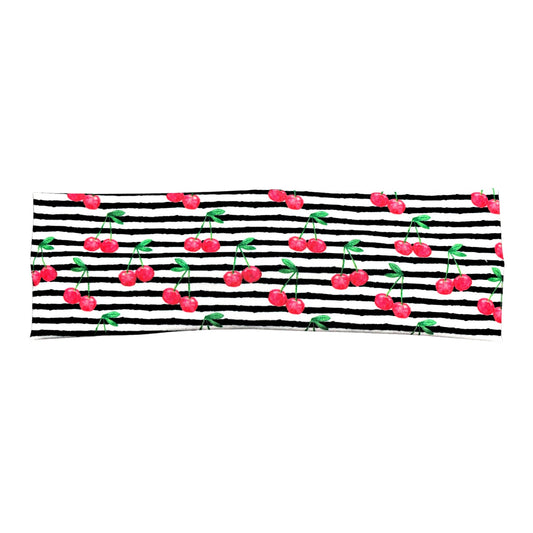 Cherry Stripe Headband for Women
