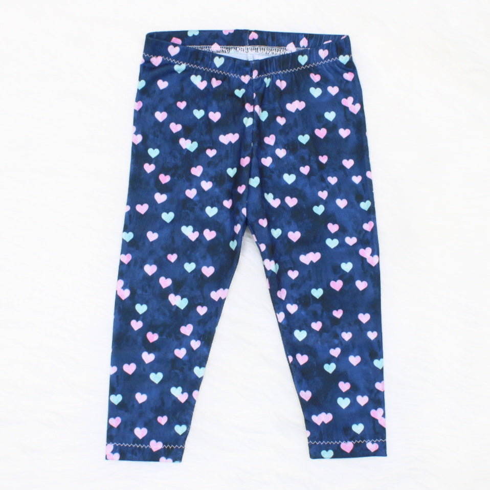 12m Baby Girl Heart Leggings Set of 3