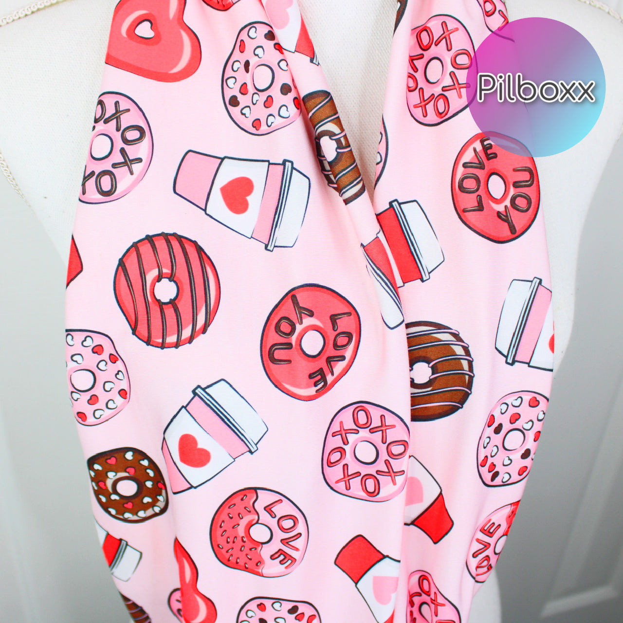 Valentine's Pink Donut Infinity Scarf