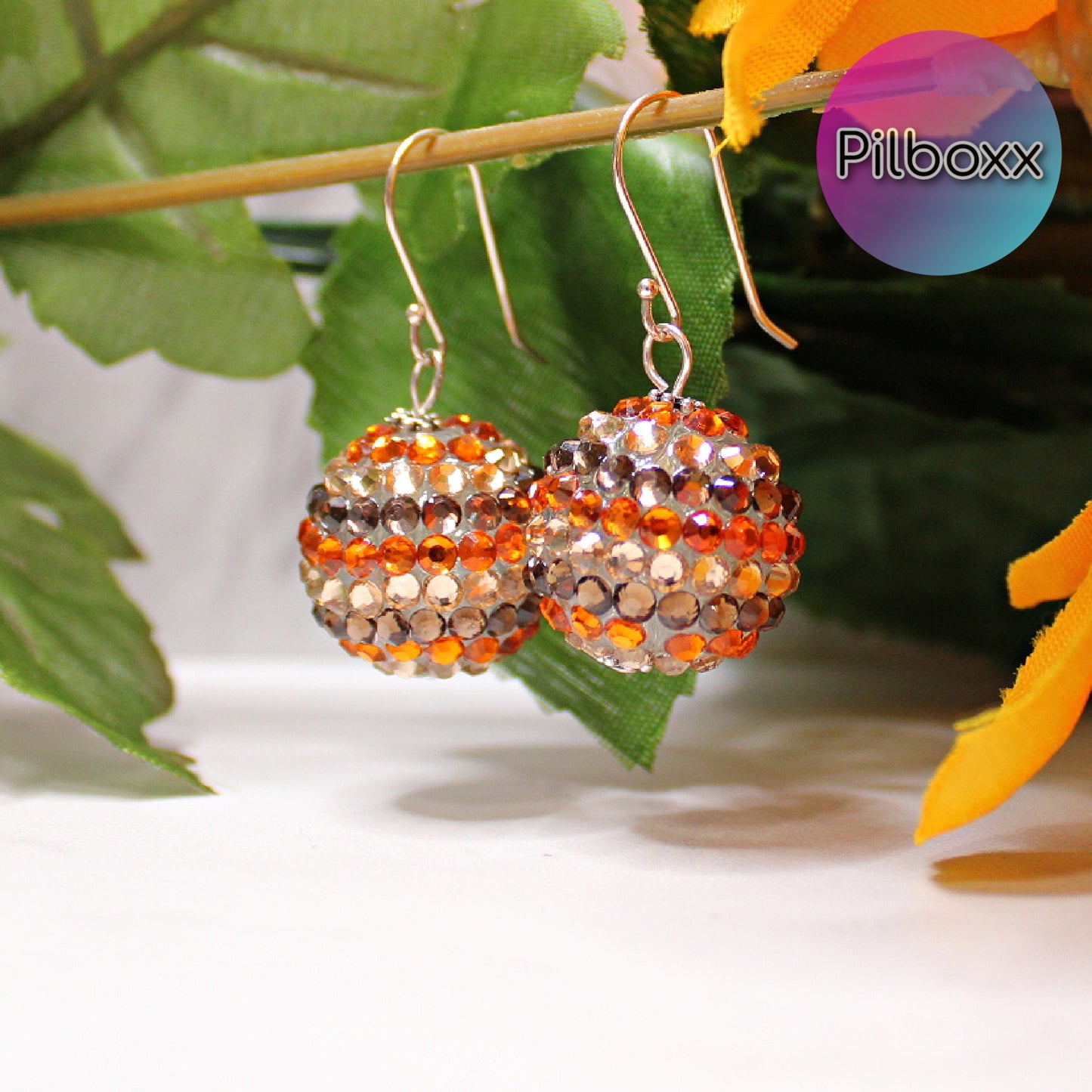 Bohemian Rhinestone Ball Drop Earrings, Sterling