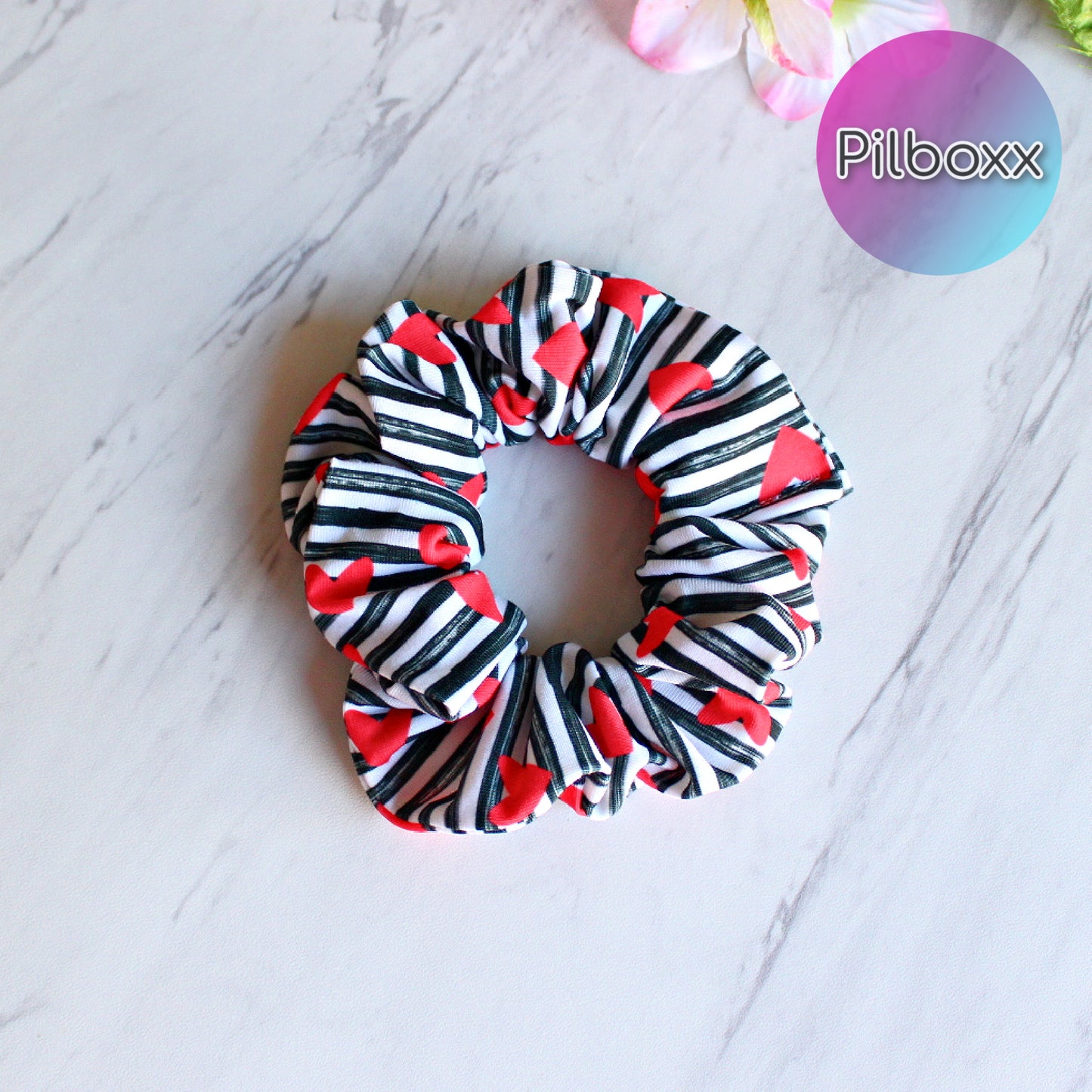 Red Heart Scrunchie Set of 3 or Singles